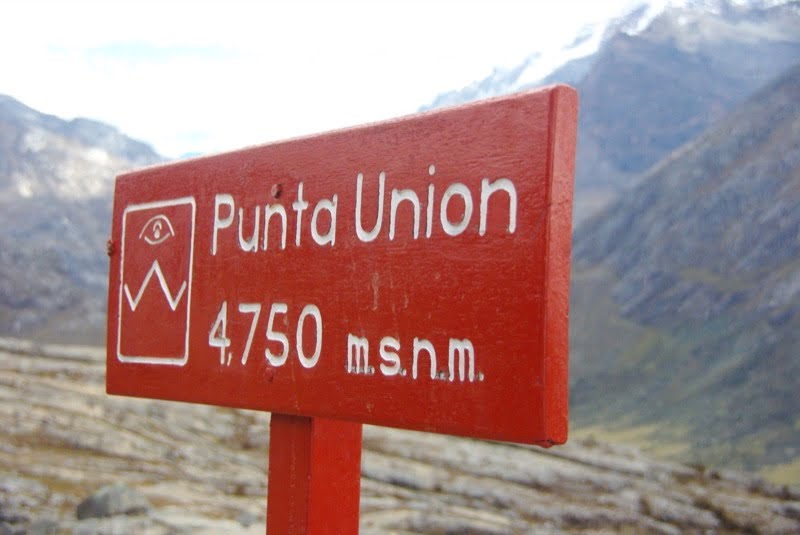 Altitude Sign Punta Union Peru